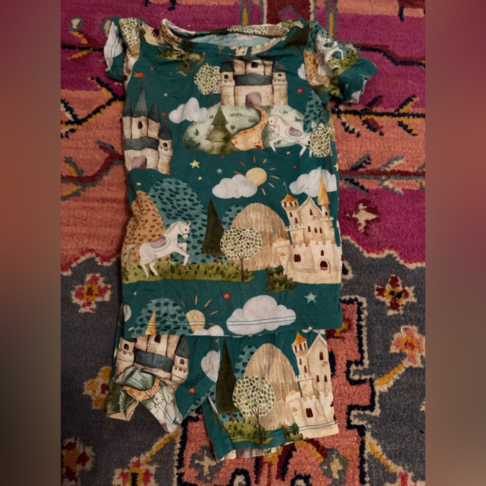 Posh Peanut  castle print short short pajamas